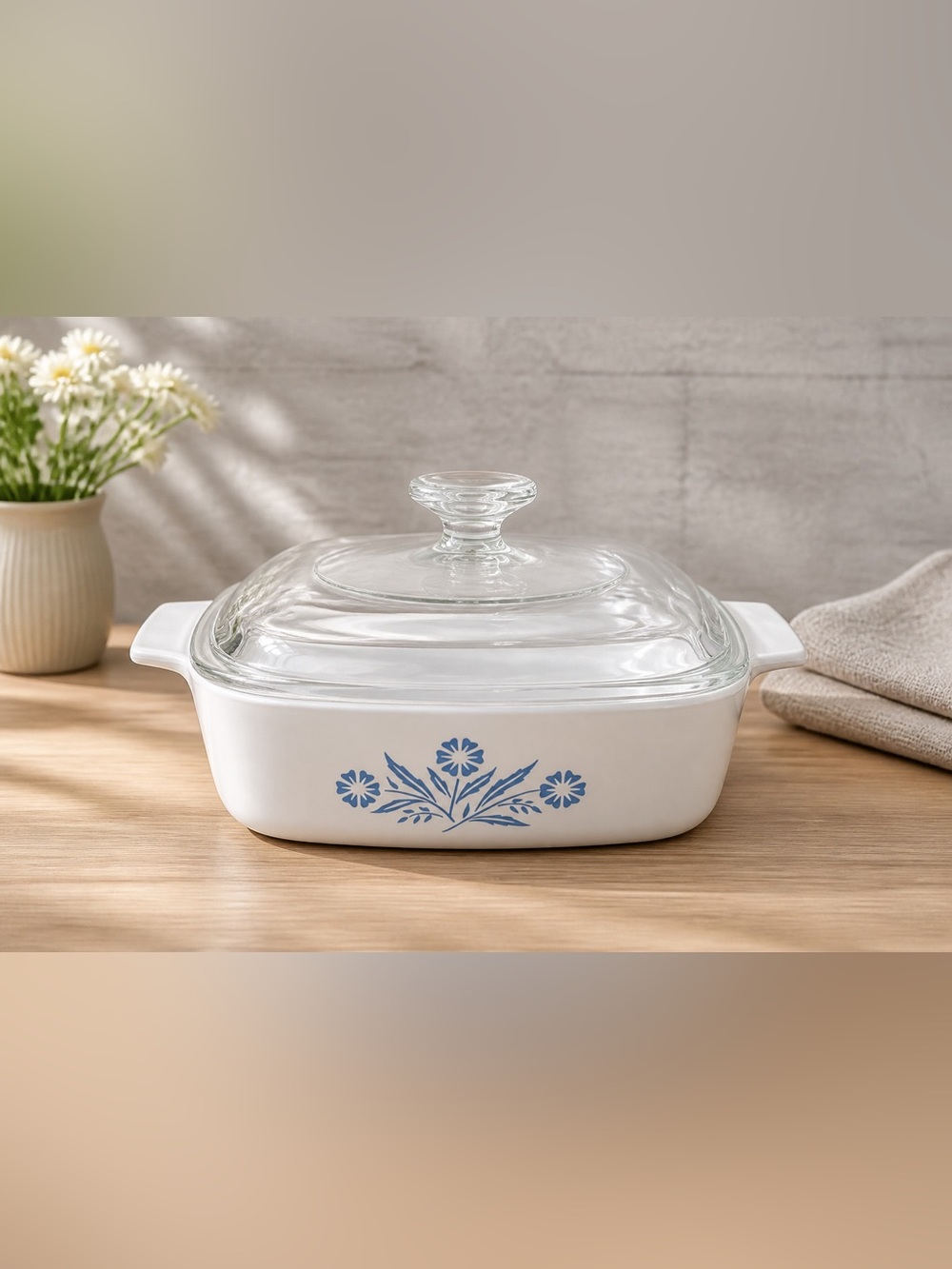 Vintage Corning Ware Blue Vintage Cornflower P-1-B 1 Qt Casserole with Glass Lid